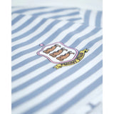 PEANUT STAIN - オールド マネー ブルー ライン ボクシー オーバーサイズド ロングスリーブ Tシャツ