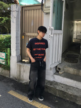 ザフィアー レタリングショートスリーブTシャツ 4C