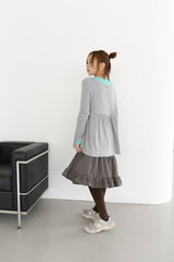 unbal shirring banding midi skirt(2colors)