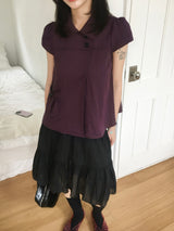 Mori two-button collar pocket blouse (4c)
