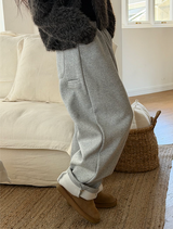 Hairy crop round knit cardigan(3color)