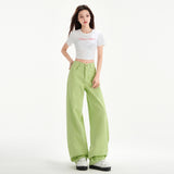 Cherry Blossom Pink Wide Leg Lyocell Denim Jeans