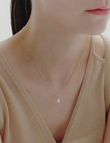 26SS★エッセンス 14K（W）ラボダイヤモンド ペア ペンダント ネックレス 1.0CT
