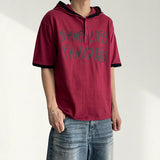 マスカラーリングスナップフード半袖T (5 colors)