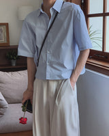 Aaron Summer Basic Half Crop Shirt