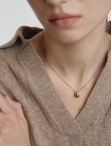 26SS★ Champagne Full Moon Silver Mary Bowl Necklace