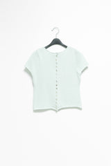 shell button short sleeve knit cardigan(3colors)