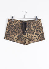 LEOPARD EYELET SHORTS