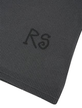 ダメージワッフルボタンロングスリーブ Ｔシャツ チャコール