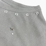 スタッドオフショルダー半袖シャツ_LIGHT GRAY