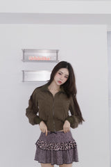 Leopard sweet frill skirt