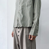 Washed Plaid Long Sleeve Shirt