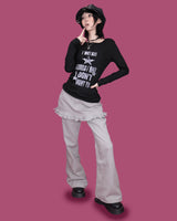 ヒップレイヤードスカートパンツ(4color)