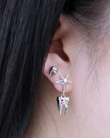 【MADE】Starry Tooth Gem Earrings (Ruby)