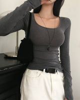 [MADE] Finger hole, square 長袖Tシャツ
