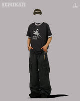 NA Cargo Vintage Washing Wide Pants