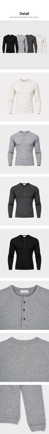[MUSCLE FIT] Golgi span henry neck long sleeves(4color)