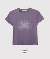 CT Modal Print Short Sleeve Crop T-Shirt (4color)