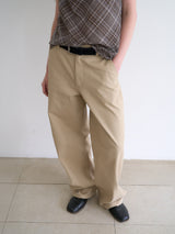Hazel wide pants (Beige)