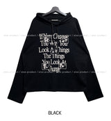 ディングワッフルボクシーフード長袖Tシャツ