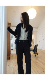 Night blue tweed cardigan (jacket)