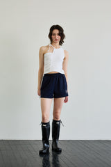 BEBE UNBALANCE SLEEVELESS TOP / WHITE