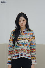 Nordic round knit cardigan