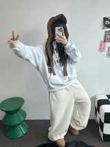 クリームテディシープファーロングパンツ🧸🤎🐑🖤3COLOR