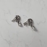 ビンテージノットピアス-銀
