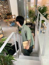 No.1248 S チェック オーバー ハーフ シャツ (3color)