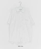 Kez Summer Punching Lace Short Sleeve Shirt