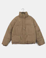 Kiggy Daily Zipper Pocket Oversized Fit Short Padded Jacket