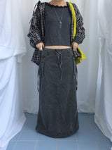 フェミニンフラットネックロングTシャツ
