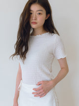 ウェーブクリンクルTシャツ - Ivory