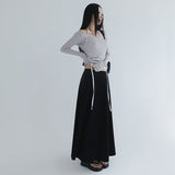 [Kient] V-Neck Wave Slim Ribbed T-Shirt - 4 Colors