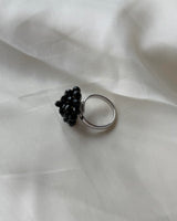 [MADE]ブラックフローラルブルームリング