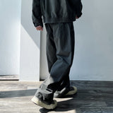 Knee-Pleat Pocket Wide Pants