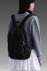 Classic Shirring Nylon Backpack – black