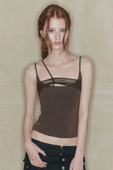 ABBY STRAP TOP brown