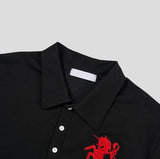 Horse Numbering Pique Short Sleeve Collar T-shirt