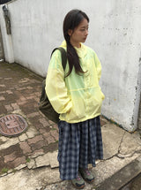 [unisex] バヒカラーフードウィンドブレーカージャンパー