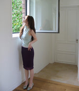 vintage purple chiffon midi skirt
