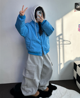 バルーンオーバーワイドボクシーカーゴヒップロングパンツ🩶🖤2カラー