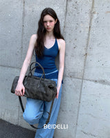 [ORIGINAL] Circle Row Leather Boston Bag