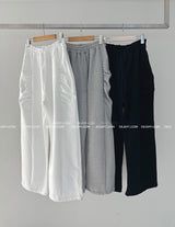 Side shirring napping jogger & wide pants