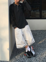 Maze Pintuck Bermuda Pants 3C