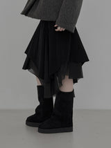 1186 Suede Warmer Sheepskin Long Boots (4cm)
