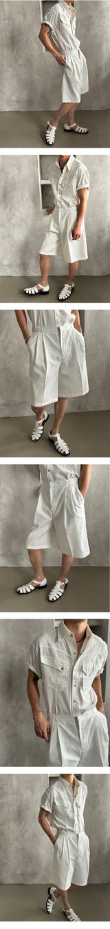 [S/S] クールツータックストラップバミューダパンツ（3color）
