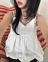 Balloon Pumpkin Bustier Blouse