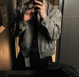 Wayne Vintage Crack Leather Zip-Up Jacket